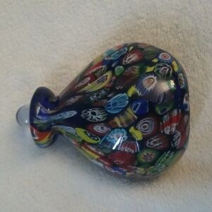 Murano cobalt glass perfume bottle with stopper, large